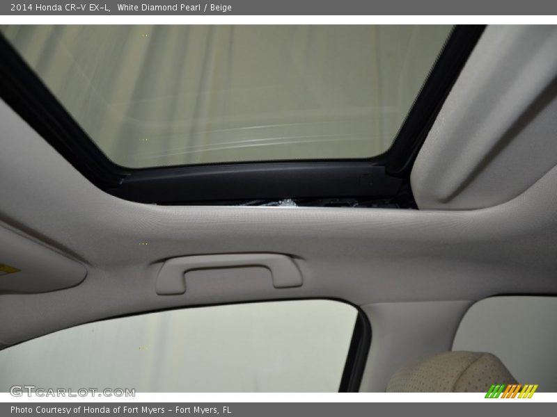 White Diamond Pearl / Beige 2014 Honda CR-V EX-L