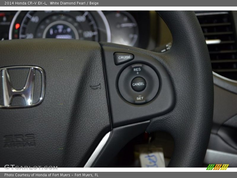 White Diamond Pearl / Beige 2014 Honda CR-V EX-L