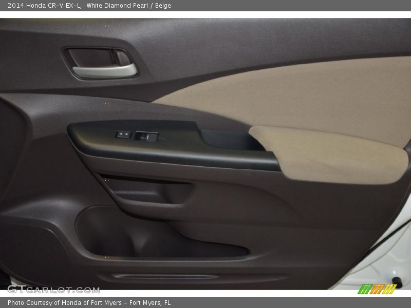 White Diamond Pearl / Beige 2014 Honda CR-V EX-L