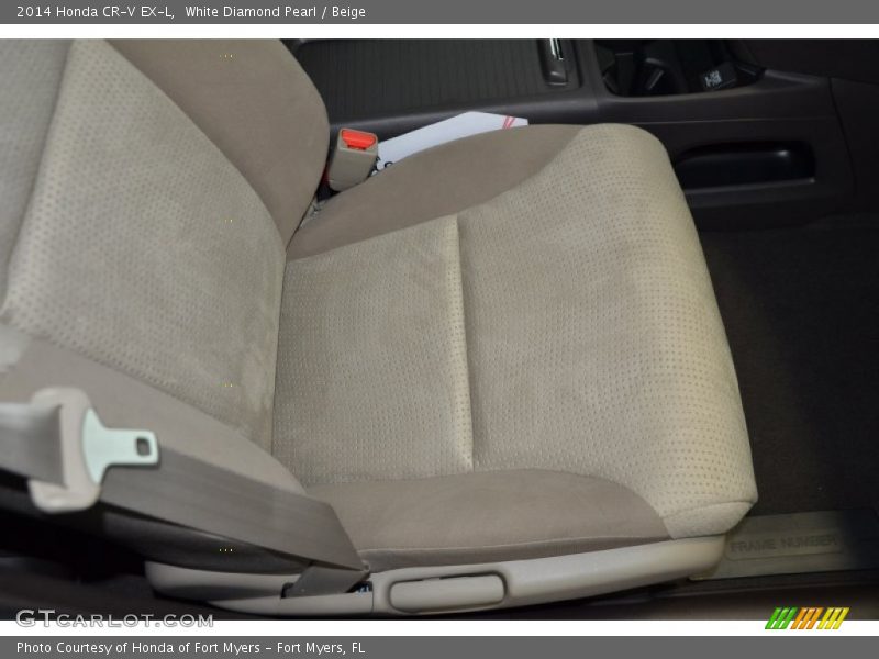 White Diamond Pearl / Beige 2014 Honda CR-V EX-L