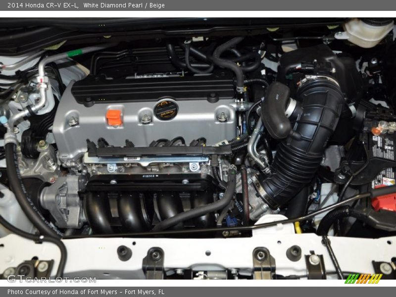 White Diamond Pearl / Beige 2014 Honda CR-V EX-L