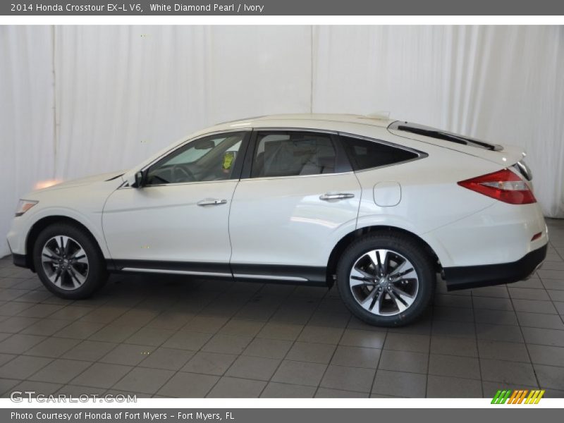 White Diamond Pearl / Ivory 2014 Honda Crosstour EX-L V6