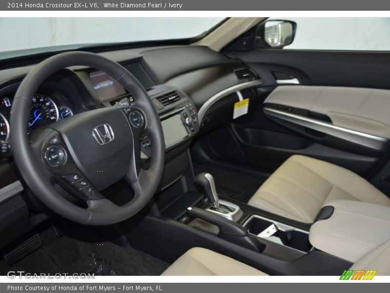 White Diamond Pearl / Ivory 2014 Honda Crosstour EX-L V6