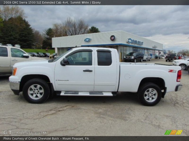 Summit White / Ebony 2009 GMC Sierra 1500 SLE Extended Cab 4x4