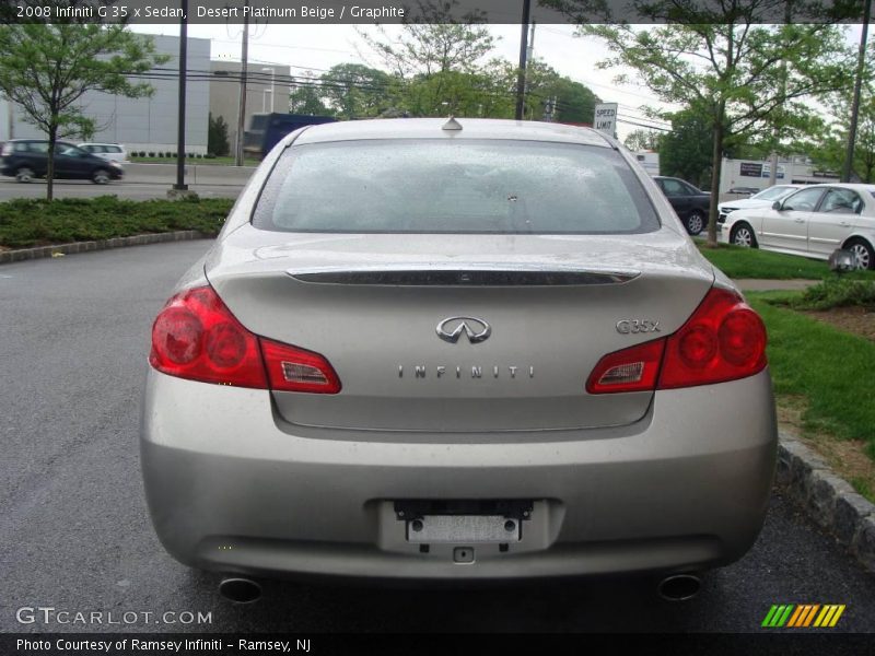 Desert Platinum Beige / Graphite 2008 Infiniti G 35 x Sedan