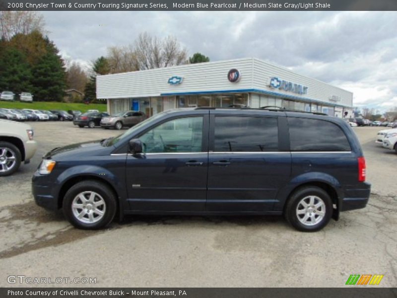 Modern Blue Pearlcoat / Medium Slate Gray/Light Shale 2008 Chrysler Town & Country Touring Signature Series