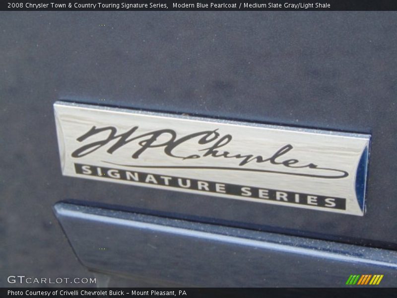 Modern Blue Pearlcoat / Medium Slate Gray/Light Shale 2008 Chrysler Town & Country Touring Signature Series
