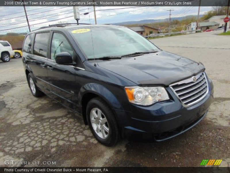 Modern Blue Pearlcoat / Medium Slate Gray/Light Shale 2008 Chrysler Town & Country Touring Signature Series