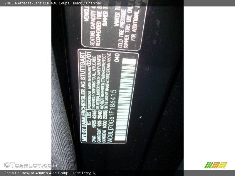 Black / Charcoal 2001 Mercedes-Benz CLK 430 Coupe