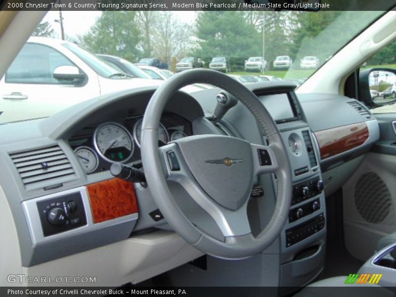 Modern Blue Pearlcoat / Medium Slate Gray/Light Shale 2008 Chrysler Town & Country Touring Signature Series