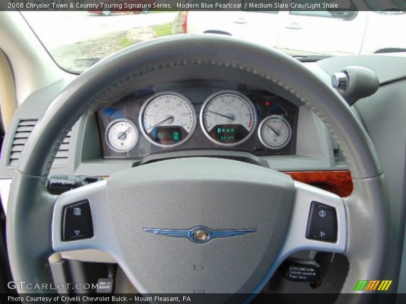 Modern Blue Pearlcoat / Medium Slate Gray/Light Shale 2008 Chrysler Town & Country Touring Signature Series