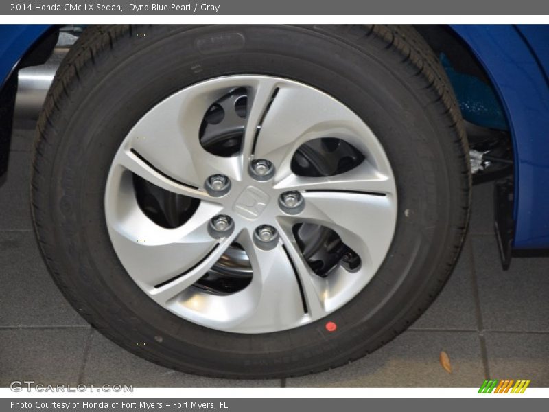 Dyno Blue Pearl / Gray 2014 Honda Civic LX Sedan