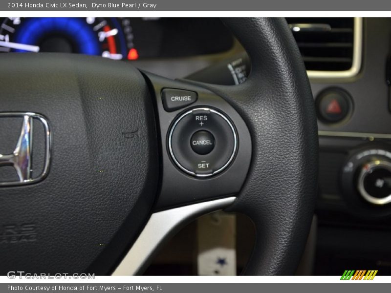 Dyno Blue Pearl / Gray 2014 Honda Civic LX Sedan