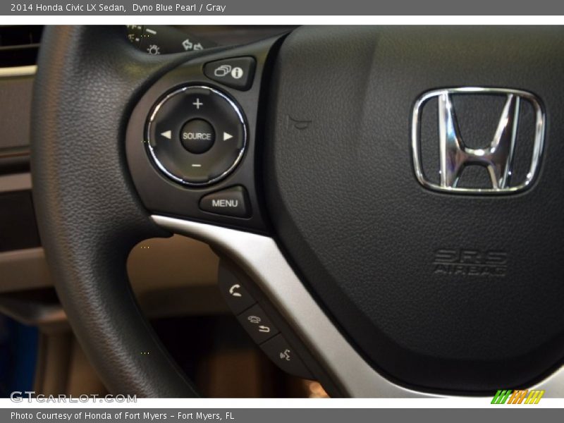 Dyno Blue Pearl / Gray 2014 Honda Civic LX Sedan