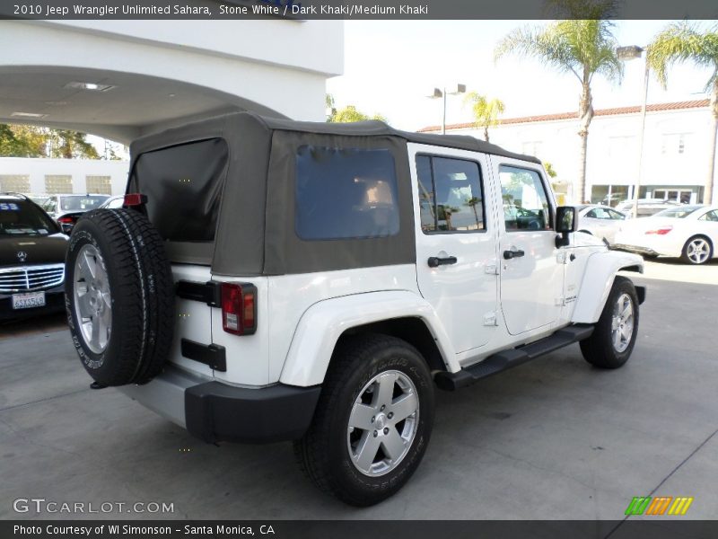 Stone White / Dark Khaki/Medium Khaki 2010 Jeep Wrangler Unlimited Sahara