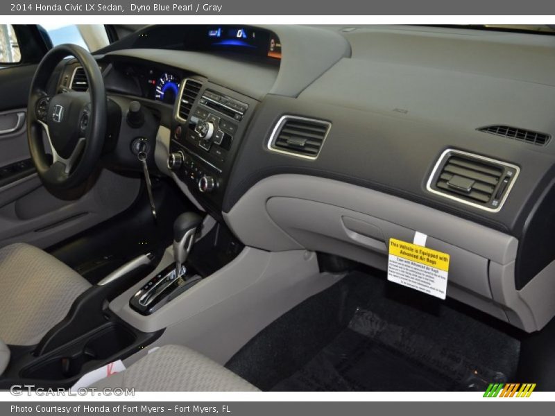 Dyno Blue Pearl / Gray 2014 Honda Civic LX Sedan
