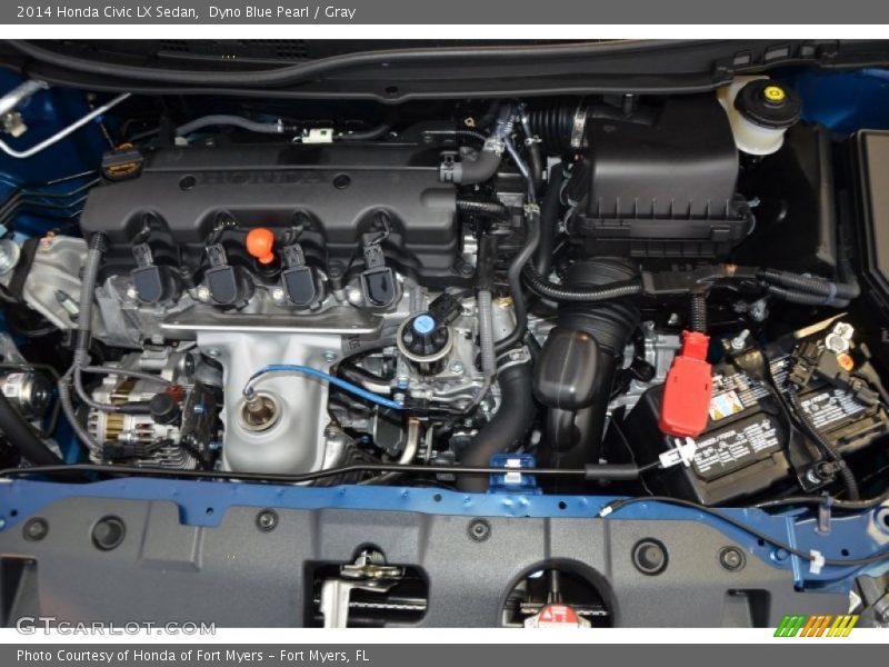 Dyno Blue Pearl / Gray 2014 Honda Civic LX Sedan