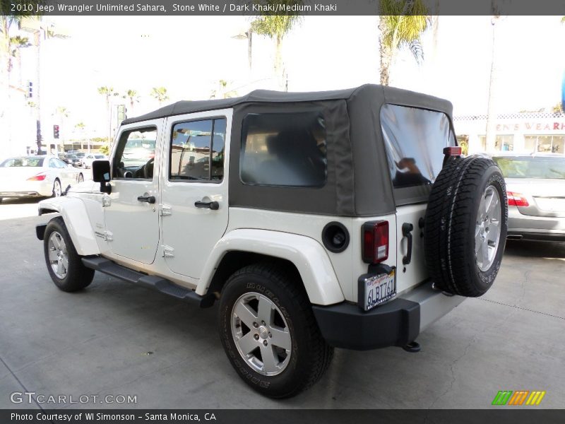 Stone White / Dark Khaki/Medium Khaki 2010 Jeep Wrangler Unlimited Sahara