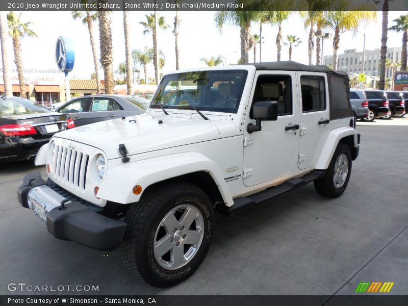 Stone White / Dark Khaki/Medium Khaki 2010 Jeep Wrangler Unlimited Sahara