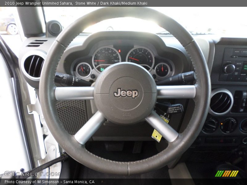 Stone White / Dark Khaki/Medium Khaki 2010 Jeep Wrangler Unlimited Sahara