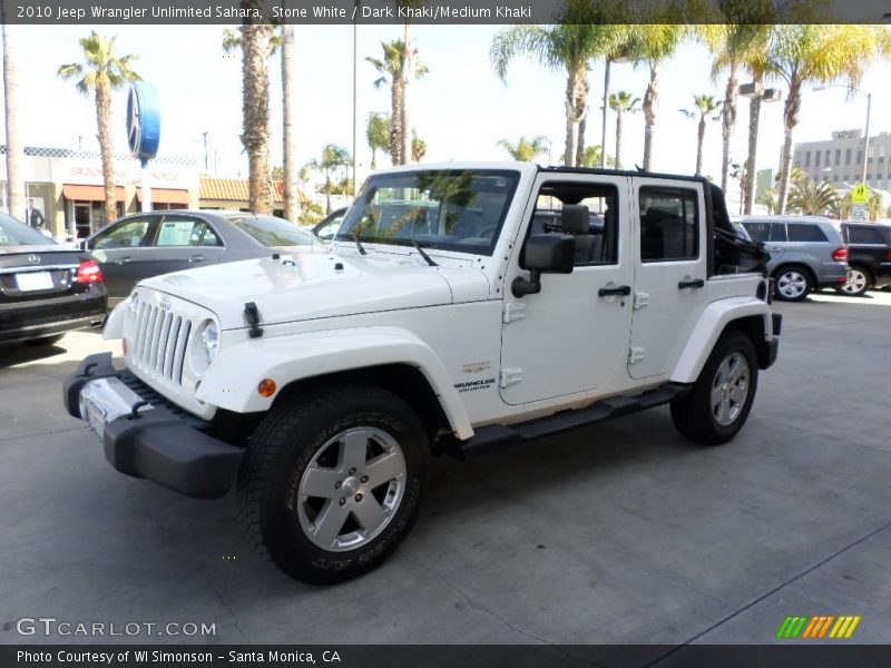 Stone White / Dark Khaki/Medium Khaki 2010 Jeep Wrangler Unlimited Sahara
