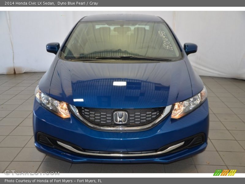 Dyno Blue Pearl / Gray 2014 Honda Civic LX Sedan