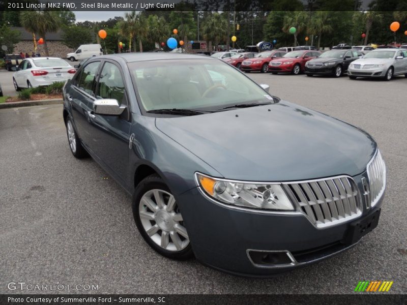 Steel Blue Metallic / Light Camel 2011 Lincoln MKZ FWD