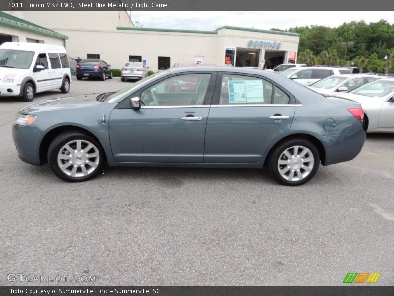 Steel Blue Metallic / Light Camel 2011 Lincoln MKZ FWD