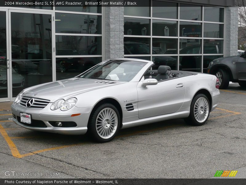 Brilliant Silver Metallic / Black 2004 Mercedes-Benz SL 55 AMG Roadster