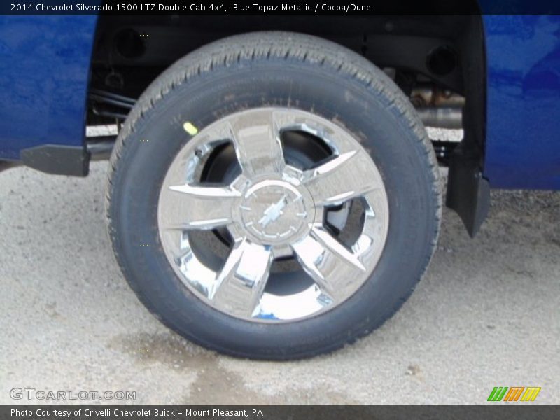 Blue Topaz Metallic / Cocoa/Dune 2014 Chevrolet Silverado 1500 LTZ Double Cab 4x4