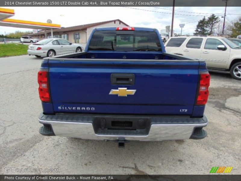 Blue Topaz Metallic / Cocoa/Dune 2014 Chevrolet Silverado 1500 LTZ Double Cab 4x4