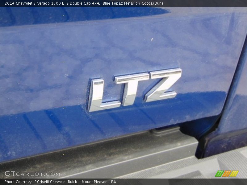 Blue Topaz Metallic / Cocoa/Dune 2014 Chevrolet Silverado 1500 LTZ Double Cab 4x4