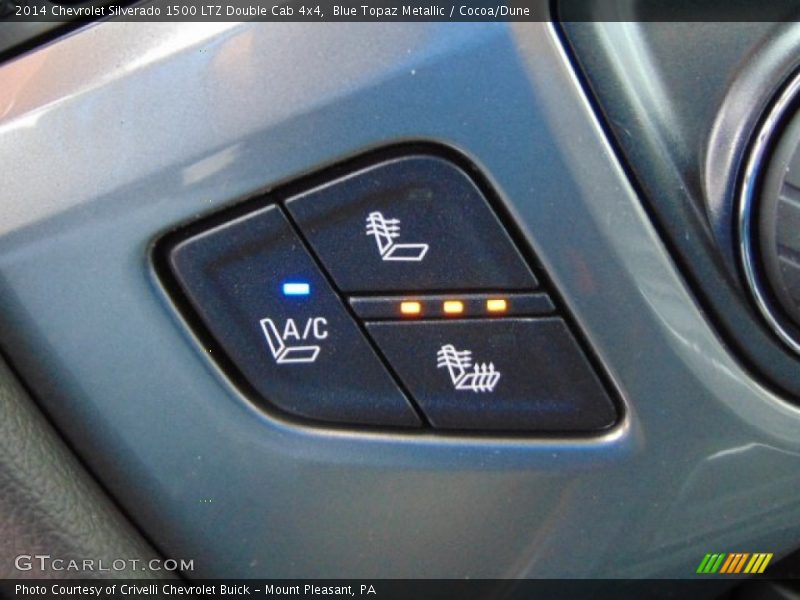 Blue Topaz Metallic / Cocoa/Dune 2014 Chevrolet Silverado 1500 LTZ Double Cab 4x4