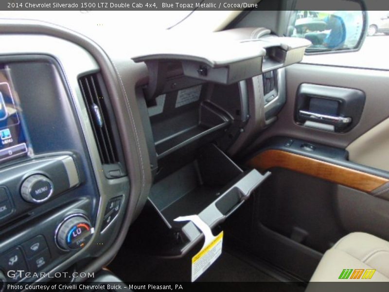 Blue Topaz Metallic / Cocoa/Dune 2014 Chevrolet Silverado 1500 LTZ Double Cab 4x4