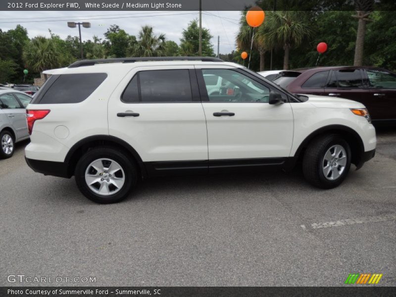 White Suede / Medium Light Stone 2012 Ford Explorer FWD