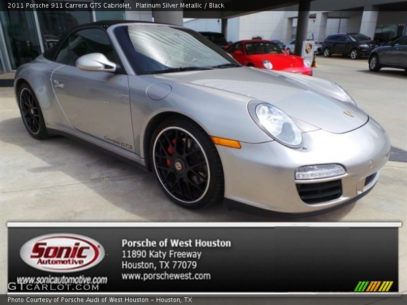 Platinum Silver Metallic / Black 2011 Porsche 911 Carrera GTS Cabriolet