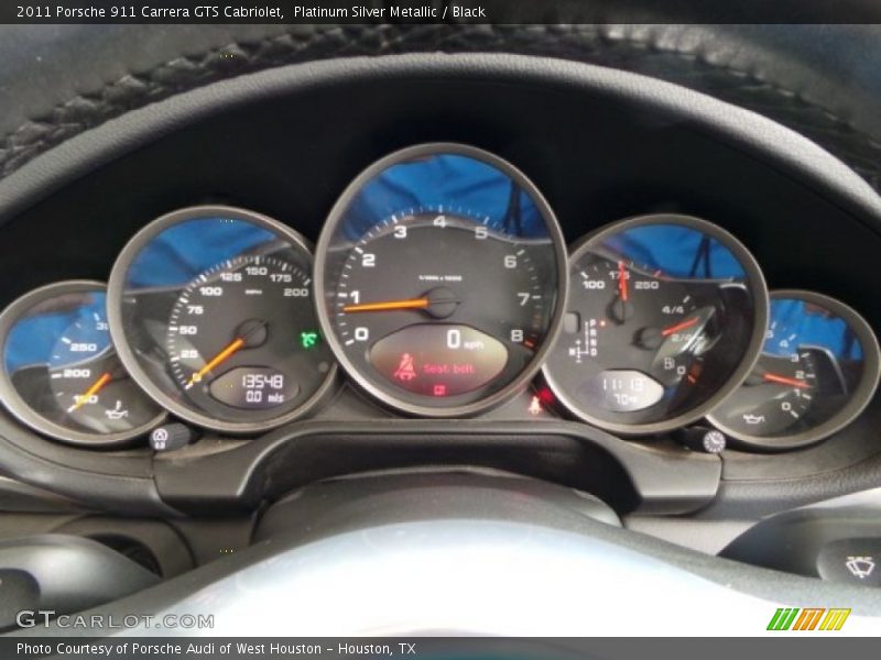 Platinum Silver Metallic / Black 2011 Porsche 911 Carrera GTS Cabriolet
