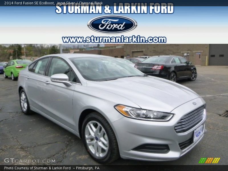 Ingot Silver / Charcoal Black 2014 Ford Fusion SE EcoBoost