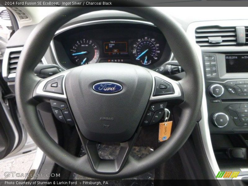 Ingot Silver / Charcoal Black 2014 Ford Fusion SE EcoBoost