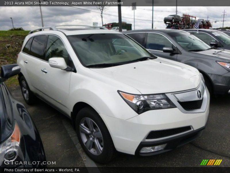 Aspen White Pearl / Parchment 2013 Acura MDX SH-AWD Technology