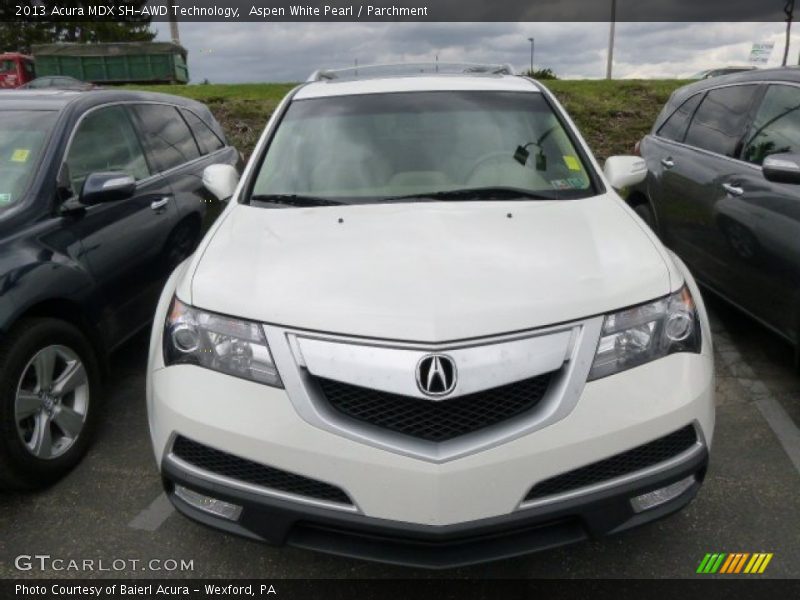 Aspen White Pearl / Parchment 2013 Acura MDX SH-AWD Technology