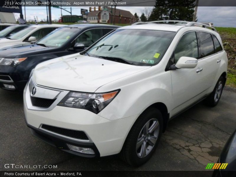 Aspen White Pearl / Parchment 2013 Acura MDX SH-AWD Technology