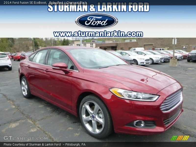 Ruby Red / Charcoal Black 2014 Ford Fusion SE EcoBoost