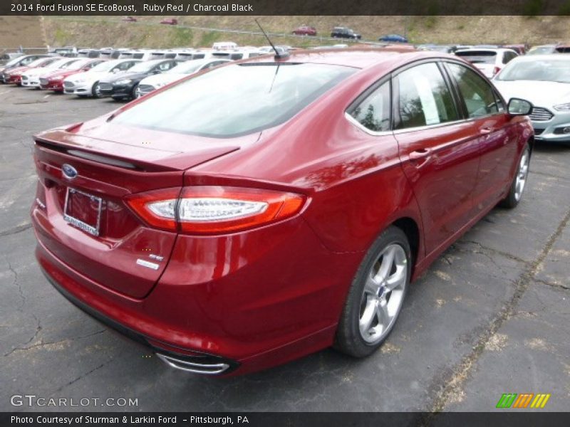 Ruby Red / Charcoal Black 2014 Ford Fusion SE EcoBoost