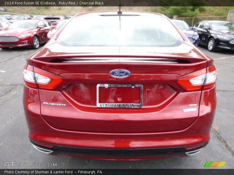 Ruby Red / Charcoal Black 2014 Ford Fusion SE EcoBoost