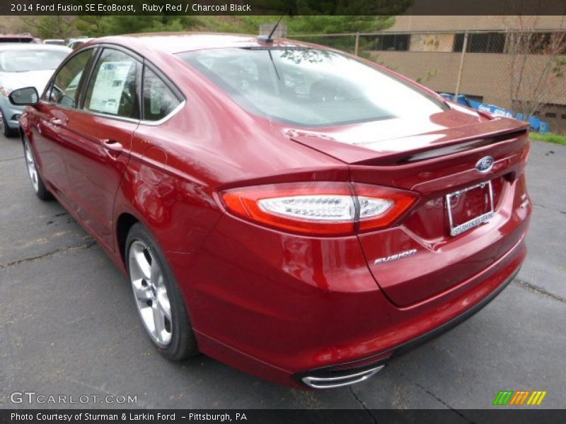 Ruby Red / Charcoal Black 2014 Ford Fusion SE EcoBoost