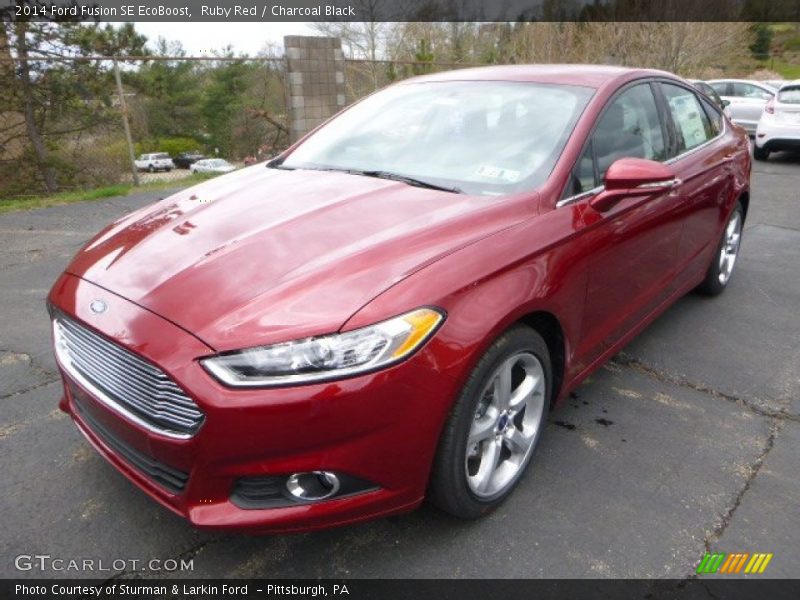 Ruby Red / Charcoal Black 2014 Ford Fusion SE EcoBoost