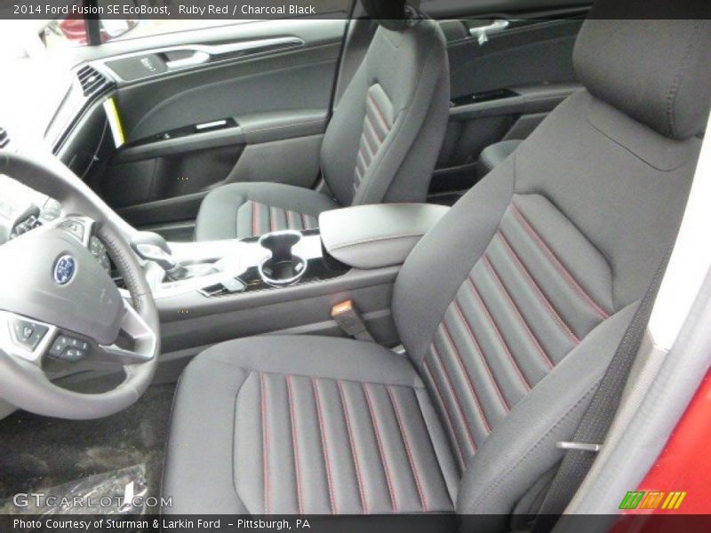 Ruby Red / Charcoal Black 2014 Ford Fusion SE EcoBoost