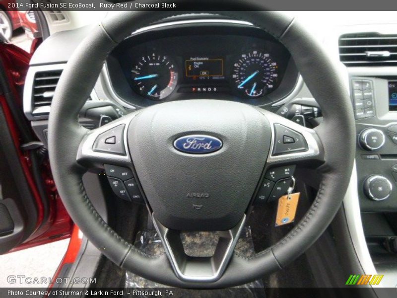 Ruby Red / Charcoal Black 2014 Ford Fusion SE EcoBoost