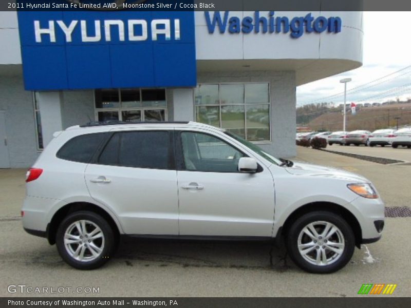 Moonstone Silver / Cocoa Black 2011 Hyundai Santa Fe Limited AWD